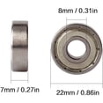 thumbnail image 3 of 608 Zz Rollerball Bearings 8 Pieces, 8Mm X 22Mm X 7Mm Longboard Bearings For Skateboards, Scooters, Roller Skates, Abec Rated High-Speed Precision Ball Bearings With Stainless, 3 of 3