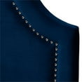 thumbnail image 4 of Bowery Hill Tête de Lit Simple Moderne en Velours et Bois, Bleu Marine, 4 of 6