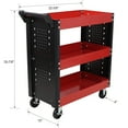 thumbnail image 4 of NIGSQJB 3 Tier Rolling Tool Cart on Wheels,Heavy Duty Utility Tool Cart with Pegboard for Repair Shop, Garage, Warehouse,Red, 4 of 9