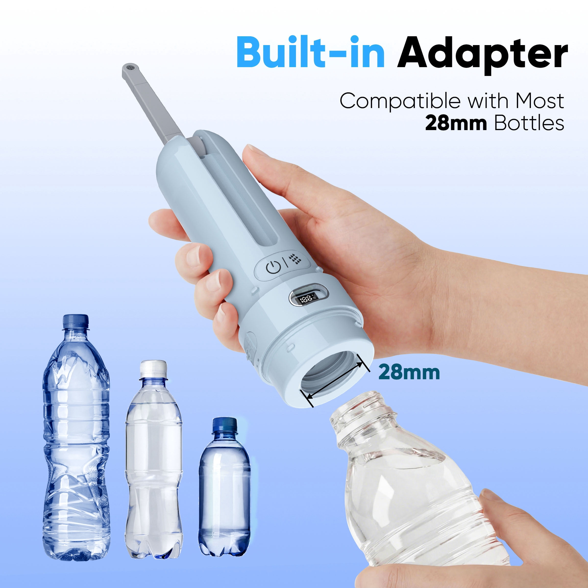 WeWi HLTH Electric Travel Bidet for Bathroom - Rechargeable Portable Bidet Sprayer with 3 Pressure for Ultimate Personal Hygiene Cleaning at Home and Camping, Blue