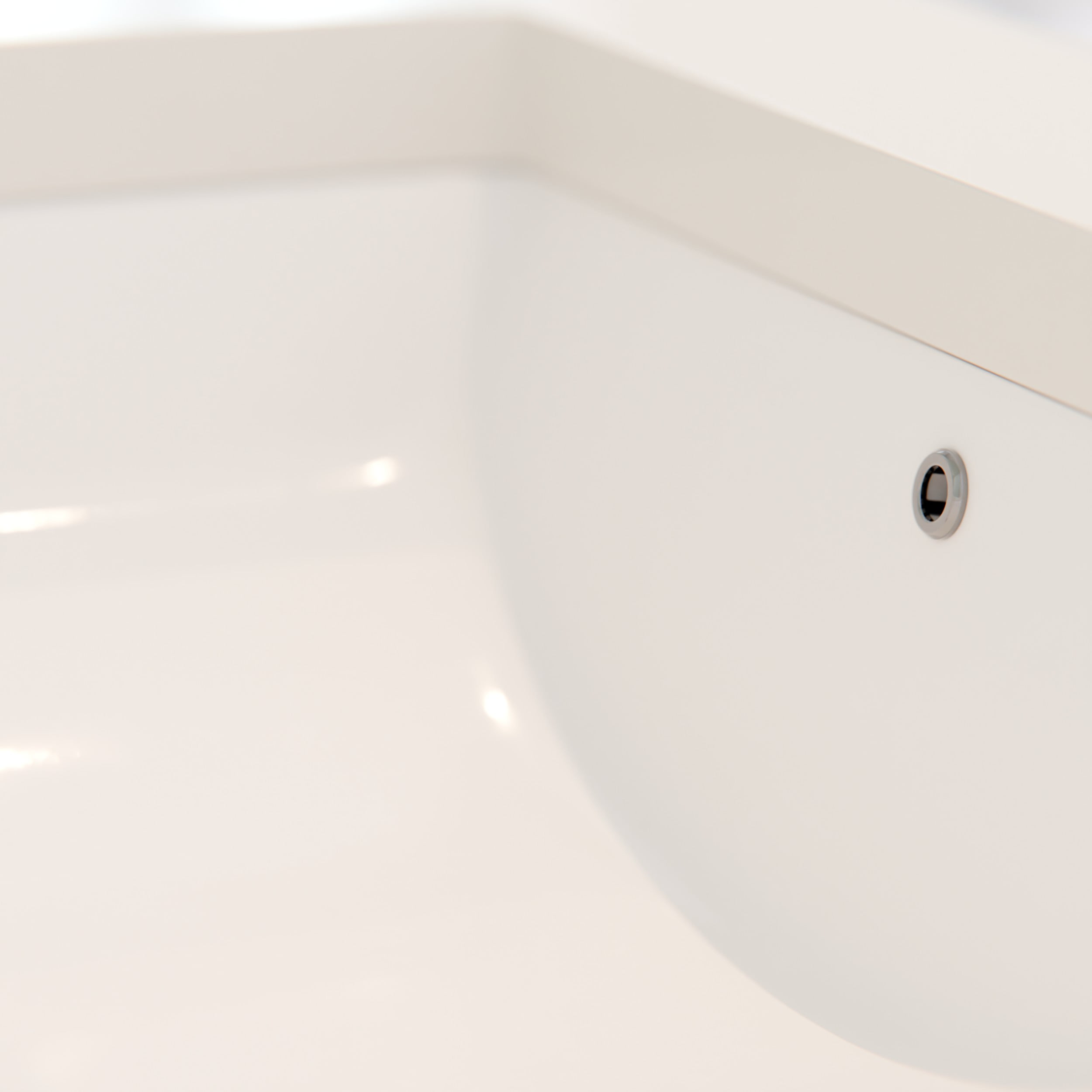 Novatto NP-U213907 Rectangular Undermount White Porcelain Sink with Overflow, 22.375-inches