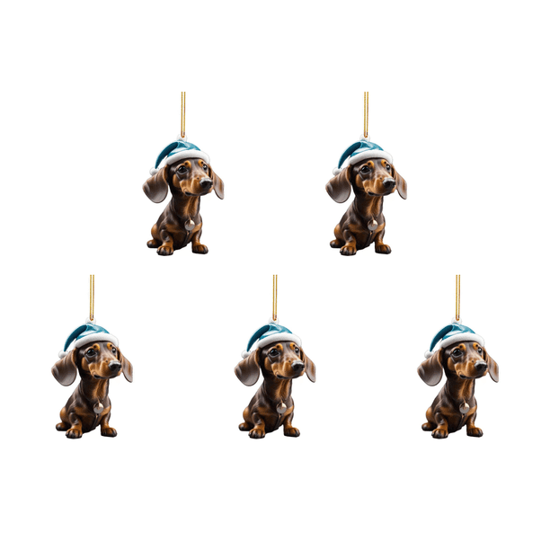 Adorno de perro de dibujos animados colgante acrílico navideño suministros para fiesta en casa (A-3)