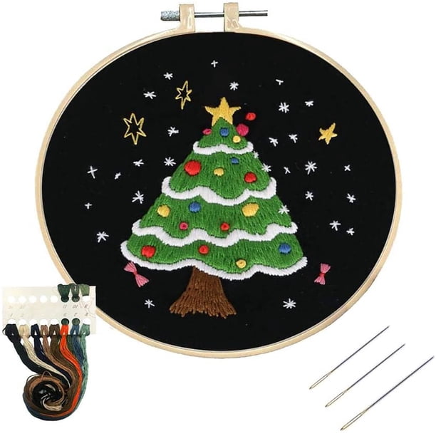 XWSHYW Decoraciones Navideñas Gama Completa Kits de Bordado con Puntadas Estampadas para Regalo de Navidad