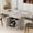 Grey, variant on WARAYZ 43.3–59in Extendable Dining Table, Wood Expandable Design with Hidden Storage, Rectangular Space-Saving Dark Brown