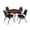 Cherry / Chrome, variant on Trek 48" Square Breakroom Table- Neo Walnut/ Black & 4 Restaurant Stack Chairs- Black