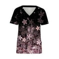 thumbnail image 2 of Pntutb Womens Tops,Ladies Loose Casual Print V-Neck Pocket Short Sleeve Tops Blouses, 2 of 5