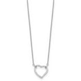 thumbnail image 2 of Auriga Fine Jewelry 14K White Gold 1.3 mm Diamond Heart Pendant Necklace 18" for Women, 2 of 5