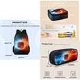 thumbnail image 5 of KUIFORTI Fire Basketball Backpack Messenger Bag Large Capacity Lunch Case Pen Storage Organizer Case Accessories, 5 of 5
