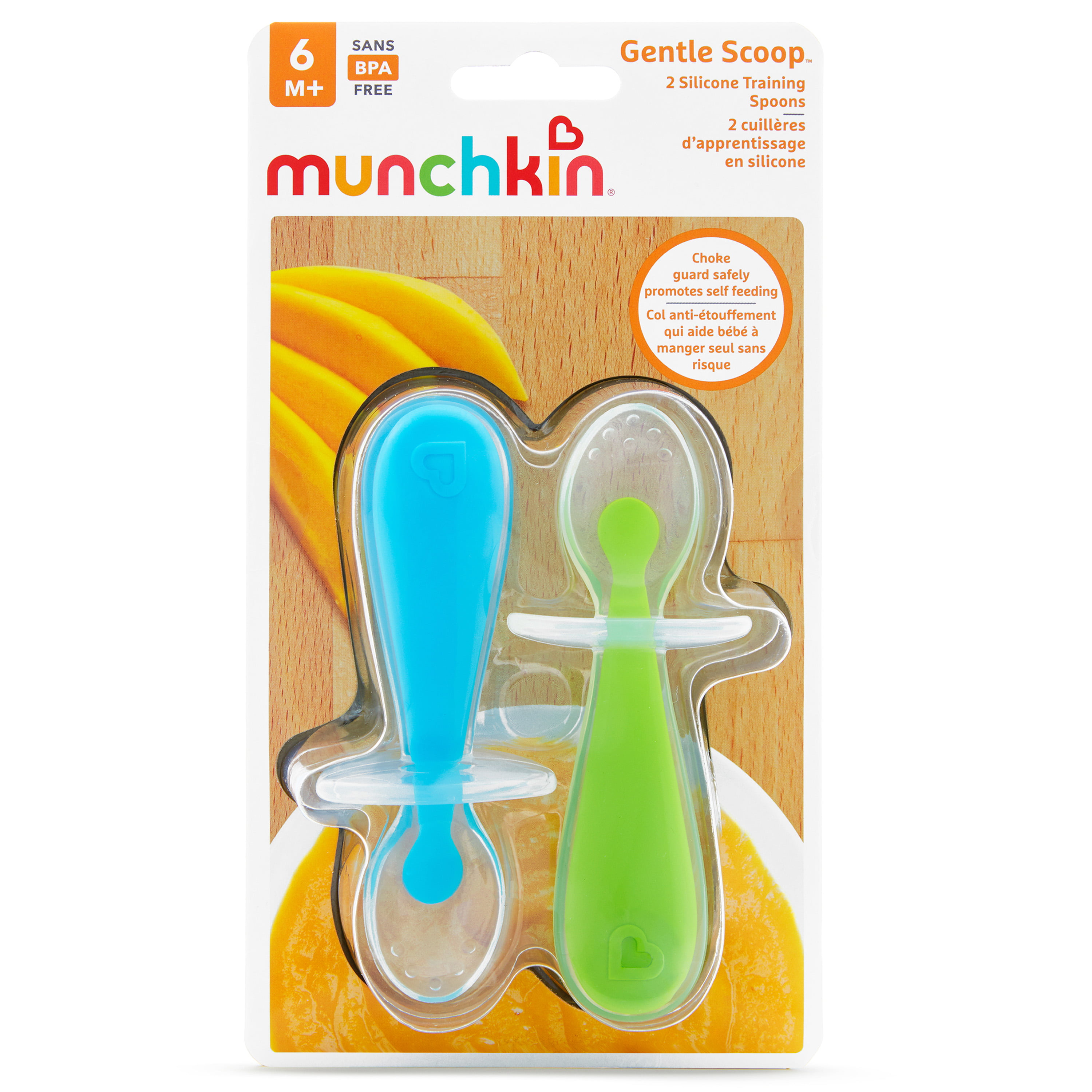Munchkin Gentle Scoop Silicone Trainer Spoon, 2 Count, Color May