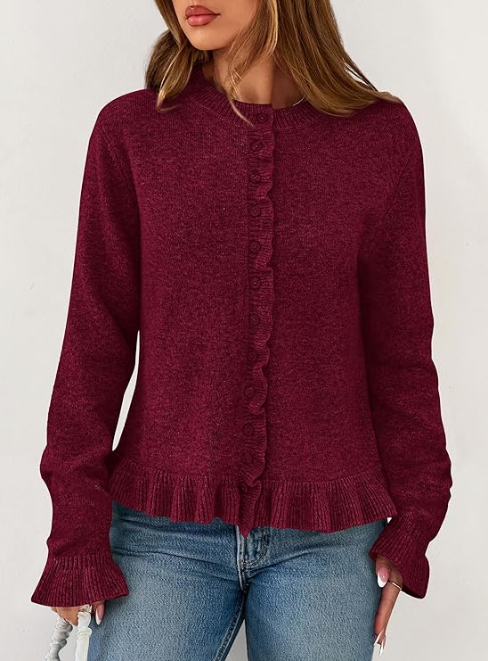 PRETTYGARDEN Women's Cropped Cardigan Sweater, Long Sleeve photo 2