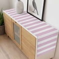 thumbnail image 4 of Pink Stripe Table Runner - 120 Inch Long, Kitchen Dining Table Runner Dresser Scarves, Modern Simple Geometric White Striped Farmhouse Decor for Coffee Tables Wedding Party Banquet, 4 of 8