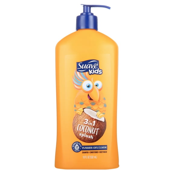 Suave Kids 2-in-1 Shampoo & Conditioner, Smoothing, Coconut Splash, Tear Free Formula, 18 fl oz