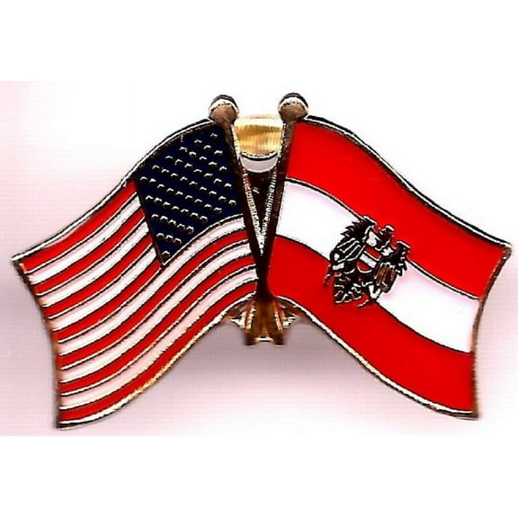 USA American Austria Eagle Friendship Flag Bike Motorcycle Hat Cap lapel Pin