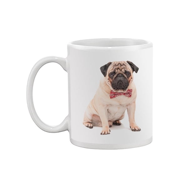Sitting Pug With Bow Tie Mug - Image by Shutterstock,