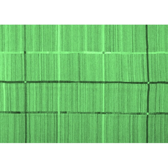 Ahgly Company Indoor Rectangle Abstract Emerald Green Contemporary Area Rugs, 4' x 6'