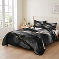thumbnail image 2 of King Quilt Set 96''x106'', Blake Gray Marble Lightweight Summer Bedspread Coverlet Set with 2 Pillow Shams, Modern Abstract Art Marble Crack Breathable All Season Quilt Bedding for Bedroom/Guest Room, 2 of 9