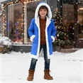 thumbnail image 2 of Byoo Christmas Toddler Boy Jacket Solid Color Fleece Hooded Comfortable Overcoat Winter Holiday Xmas Coat, 2 of 8