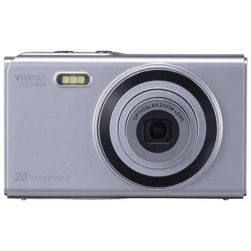 Vivitar VES829 20MP 8x Optical Zoom Digital Camera - Silver -Open Box