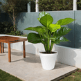 thumbnail image 4 of Atmos Homeware Macetas Decorativas para Interior y Exterior | 6 Macetas de Plástico con Textura de Madera y Capacidad para 13 Litros | Modelo Kua color Chocolate 6 Piezas, 4 of 7