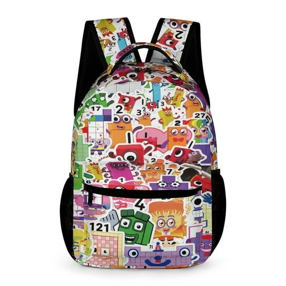 16.2In Number Block Backpack with Front Pocket Travel Backpack Lightweight Bookbag