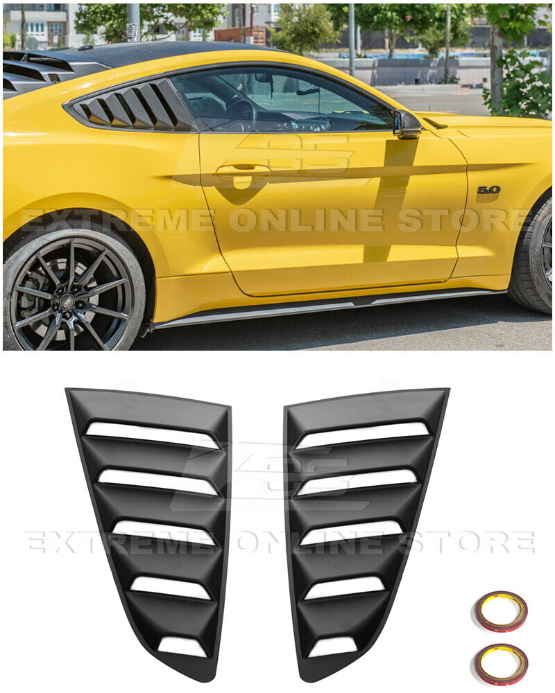 For Ford Mustang Coupe 3Pcs Vintage Style Rear L/R Quarter Side Window Louver Sun Shade Cover 