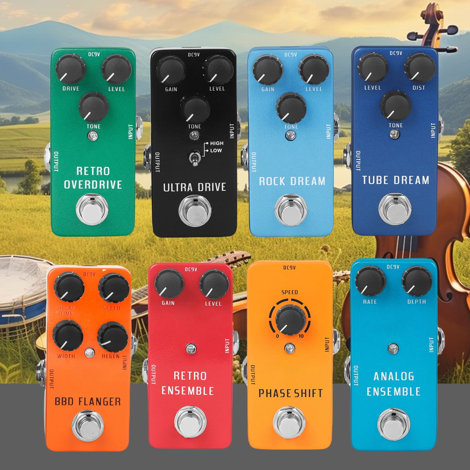 Guitar Overdrive Pedal with Vintage Tone Reproduction Guitar Effects Suitable for Various Music Styles and Settings