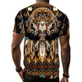 thumbnail image 2 of Men's T-shirt, designed by the Eagle Tribe, inspired by African geometric patterns, short-sleeved design, with native American elements, perfect for casual outings, 2 of 3