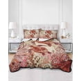 thumbnail image 2 of Quilt King Size Bedding Set, Ocean Red Turtles Reversible Summer Quilt 3 Pieces, Coastal Coral Seagrass Vintage World Map Lightweight Bedspreads Coverlets with 2 Pillow Shams for All Seasons, 2 of 5