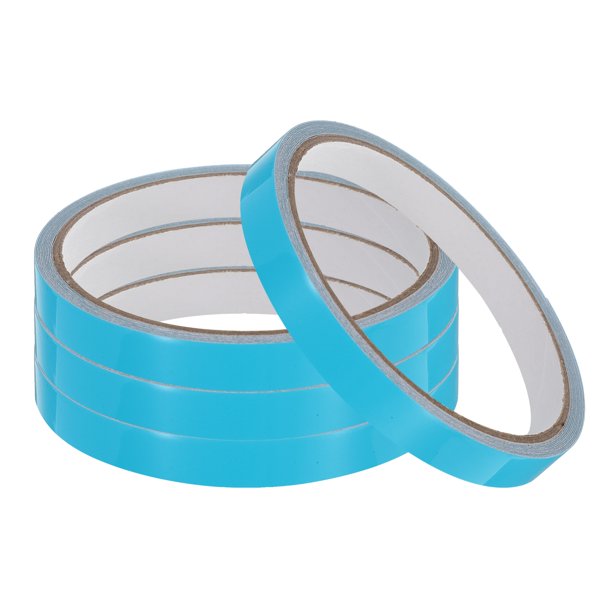 Cinta fluorescente Uxcell de 4 rollos de 0.4 pulgadas x 9.8 pies, color azul cielo