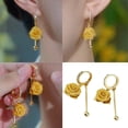 thumbnail image 2 of Fashionable Rose Ear Jewelry Lightweight Comfort Design Elegant Alloy Earrings Perfect For Casual Event, 2 of 8