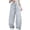 Light Gray, variant on lnmuld Kids Contrast White Piping Track Pants Elastic Drawstring High Waist Thin Loose Jogger Casual Sport Bottoms Size:11-12 Years