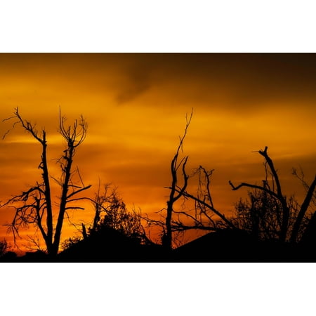 - Peel-n-Stick Poster of Sunset Sky Oklahoma Clouds Tornado DamagePoster 24x16 Adhesive Sticker Poster Print