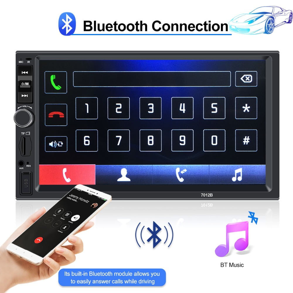 Polarlander Double DIN Car Stereo Touch Screen with Bluetooth FM Radio MP5/4/3 Player Car Audio Receiver Android Mirror Link USB/SD/AUX Hands Free Calling