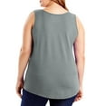 thumbnail image 5 of Wyobmus Women's Plus Size Tank Top Summer Round Neck Solid Tops Loose Sleeveless Cute Pullover Shirt Casual Basic T Shirts L-5X B-Gray, 5 of 6