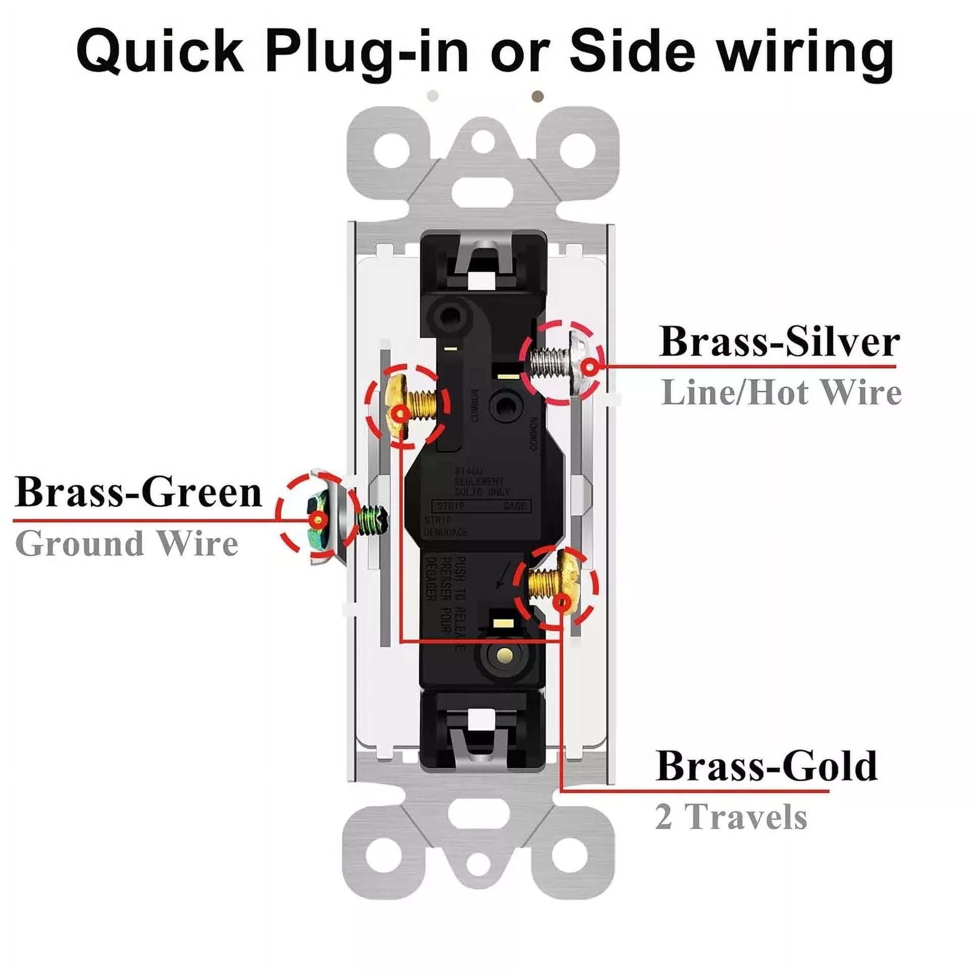 4Pk 3Way Wall Light Switch On/Off Rocker Paddle Switch 15A Commercial Grade,Home