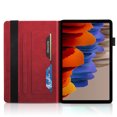 thumbnail image 3 of Dteck Samsung Galaxy Tab S8/S7 Case 11 Inch (SM-X700/X706/T870/T875/T878), PU Leather Folding Stand Cover with Built-in S Pen Holder, Multiple Angle Embossed Cover with Cards Pocket,Red, 3 of 6