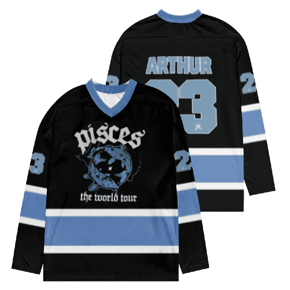 James Arthur merch Pisces World Tour Hockey Jersey Music Concert Outfits vneck  long Sleeve sweatshirt men/women  streetwear