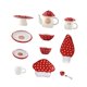 thumbnail image 2 of Vajilla de cocina con forma de hongo para casa de muñecas, juguete de simulación moderna a escala 1/6 Rojo, 2 of 9
