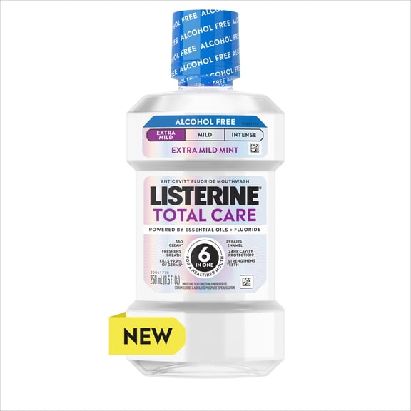 Listerine Total Care Alcohol-Free Mouthwash, Extra Mild Mint, 250 mL