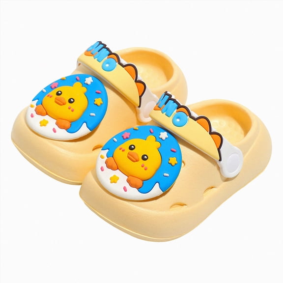 KPOPLK Boys Girls Cloud Slides for Kids Lightweight Soft EVA Non- Slides Slippers Open Toe Comfy Sandals for Toddler Boys Girls Children Bathroom Shower Summer Pool Beach Slippers Size 6.5,Yellow