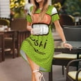 thumbnail image 3 of Balery Fresh Sushi Vestidos sueltos de manga corta para mujer, vestidos de verano 2025, vestidos casuales de corte A con vuelo., 3 of 6