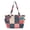 Red Teal Plaid, variant on Tote Bag for Women Quilted Large Capacity Travel Work Carry On Shoulder Handbag, Red Teal Stripes
