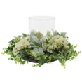 thumbnail image 5 of Mainstays Decorative Hurricane Pillar Candleholder with Faux White Hydrangea, 8", 5 of 9