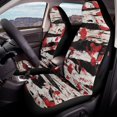 thumbnail image 4 of POLERO Polyester Car Front Seat Cover for Automotive, Elastic Removable Front Seat Covers, Red Splatter Stripe Pattern, 4 of 12