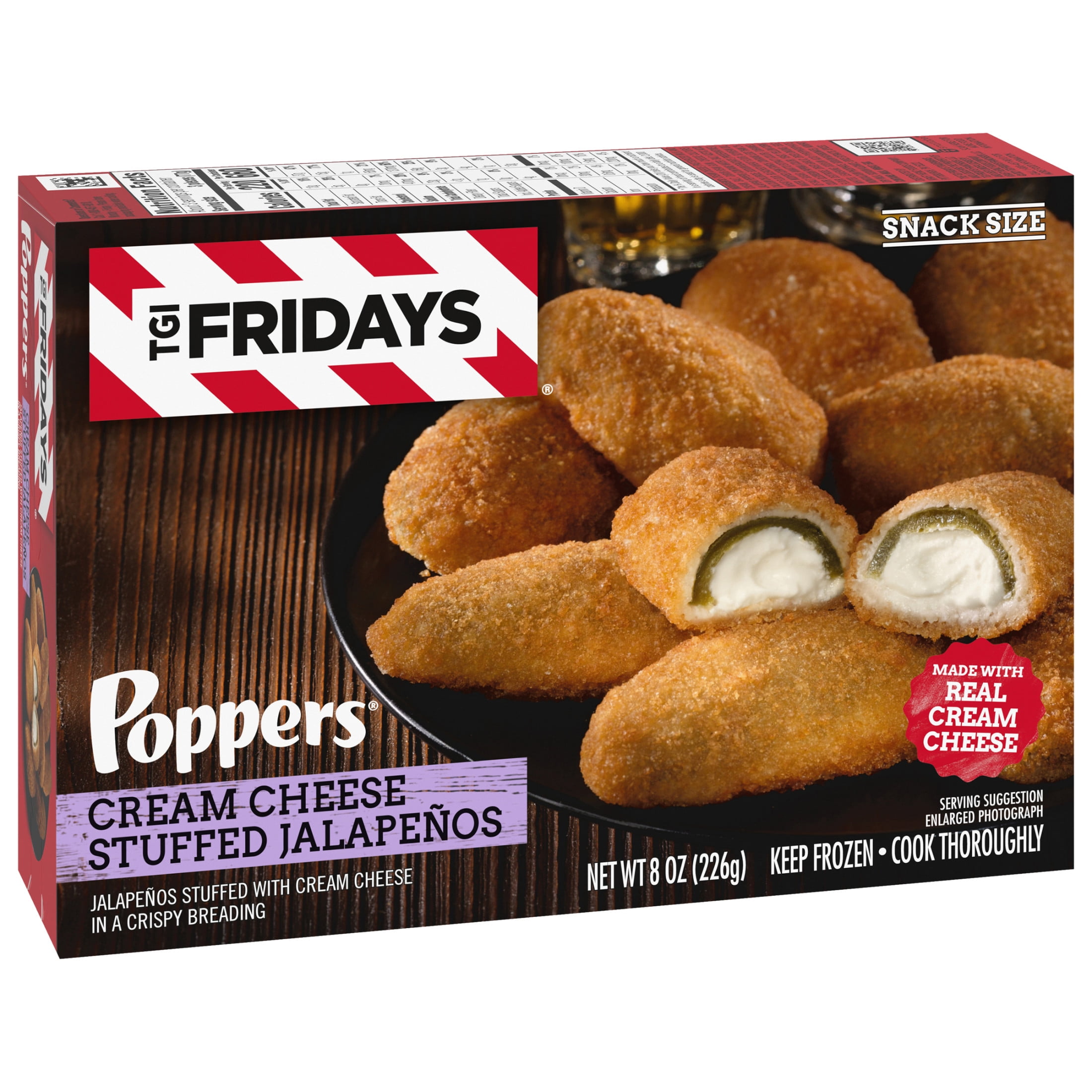 TGI Fridays Frozen Appetizers Cream Cheese Stuffed Jalapeno Poppers, 8 oz Box Regular