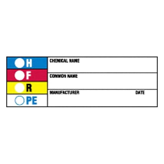 Brady Chemical Label, 1 in H, 3 in W, 60326,PK720 60326