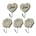 thumbnail image 1 of DOLITY 5x Retro Wood Wall Hanger Hook Adhesive Coat Wall Hangers, 1 of 9