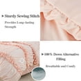 thumbnail image 4 of 7 Pieces Elegant French Country Bed in a Bag, Peach Pink Handmade Bow Tie Fluffy Bed Comforter with Down Alternative Filling, Vintage Ruched Bed Sets for Bedroom, Queen (LQ-33), 4 of 7