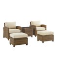 thumbnail image 2 of Crosley Furniture Bradenton 5Pc Outdoor Wicker Armchair Set Sand/ Weathered Brown - Side Table, 2 Arm Chairs & 2 Ottomans, 2 of 11