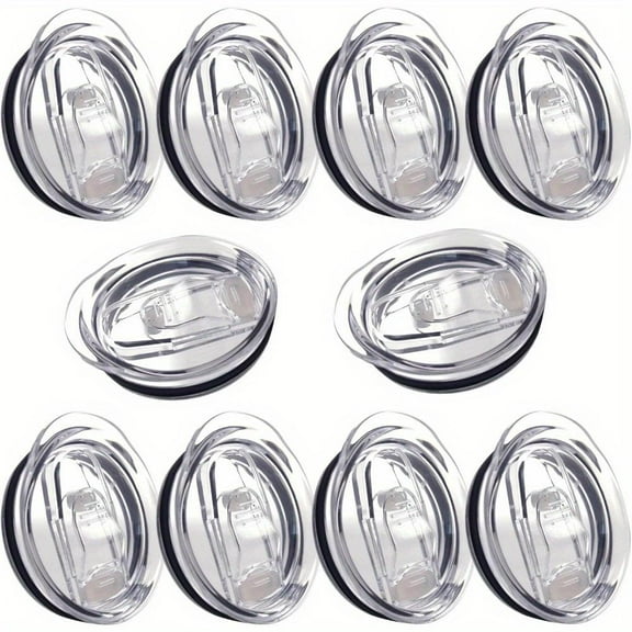 10 pack 20 oz Skinny Tumbler Replacement Lids Plastic Splash Covers tops for 20 oz coffee cup lids Clear Cup Covers for 2.64 Inch Mouth Tumbler Cooler